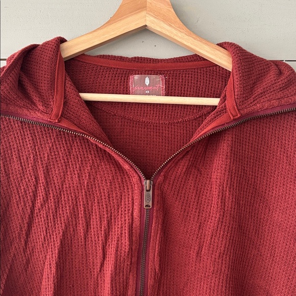 Free People Movement Waffle Knit Half-Zip Pullover — XS - Picture 2 of 6